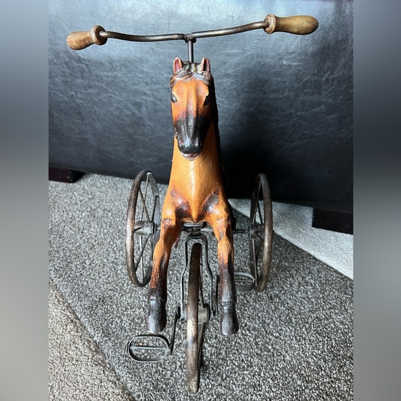 Rare Vintage Victorian 17” x15” Wood & Cast iron Horse Children’s Toy - Picture 2 of 11
